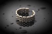 Adjustable Ring - Geometric Wall Design - Stainless Steel