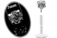 Bioplast Labret with Stainless Crystal Stone