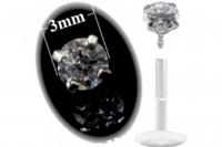 Bioplast Labret with Stainless Crystal Stone