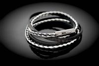 Leather Multiwrap Double Strand Black & White Bracelet - Crafted To Size