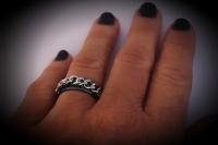 Black Stainless Steel Chain Ring - Unisex