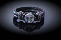 Colourful Butterfly Snap Button Bracelet