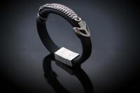 Punk Chain Leather and Steel Bracelet - Customisable!