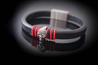 Skull Bracelet - Flat Leather - Customisable!