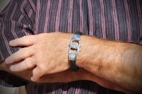 Handcuff Leather and Steel Bracelet Unisex - Customisable