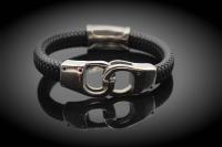 Handcuff Leather and Steel Bracelet Unisex - Customisable
