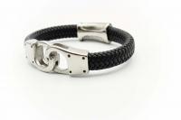 Handcuff Leather and Steel Bracelet Unisex - Customisable