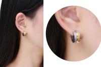 Frosted Stainless Steel Hoop Earrings