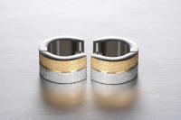 Frosted Stainless Steel Hoop Earrings