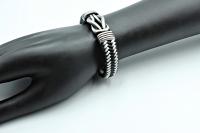 Knot Design Black & White Unisex Leather Bracelet