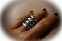 Wide Punk Style Statement Ring - Stainless Steel