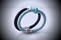 Sheepskin Leather & Stone Bracelet
