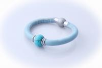 Sheepskin Leather & Stone Bracelet