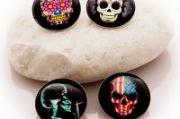 Skull - Glass Badges - Choice of 4