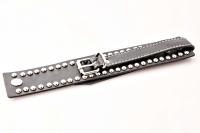 Wide Cuff Multi Stud Buckle Adjustable Leather Bracelet