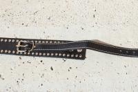 Wide Cuff Multi Stud Buckle Adjustable Leather Bracelet