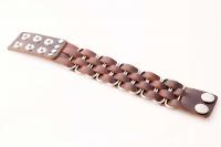 Vintage Punk Wide Cuff "PaperClip" Adjustable Leather Bracelet