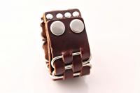 Vintage Punk Wide Cuff "PaperClip" Adjustable Leather Bracelet