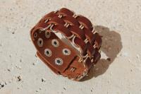 Vintage Punk Wide Cuff "PaperClip" Adjustable Leather Bracelet
