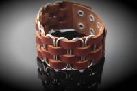 Vintage Punk Wide Cuff "PaperClip" Adjustable Leather Bracelet