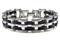 Stainless Steel & Silicone 5 Tier Bracelet