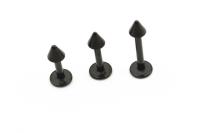 Labrets - Black And Silver Spikes and Ball