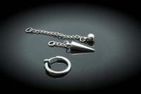 Clip On Dangle Drop Earrings Spike Ball Design
