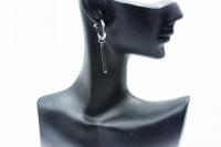 Clip On Dangle Drop Earrings Tassel & Bar Design