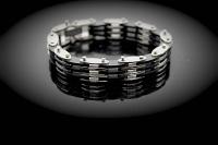 Steel and Silicone Slat Bracelet