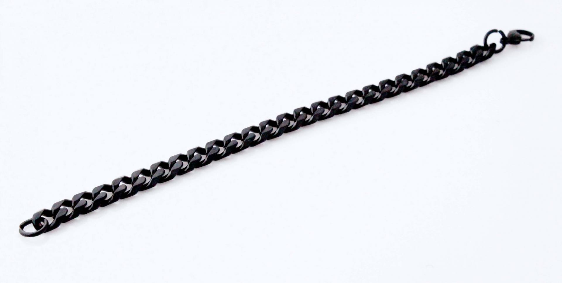Black Stainless Steel Cuban Link Bracelet 22.5cm-24cm