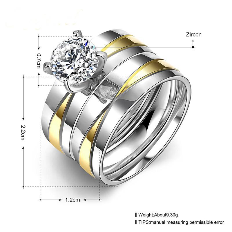Stainless Steel Double Colour Split Ring