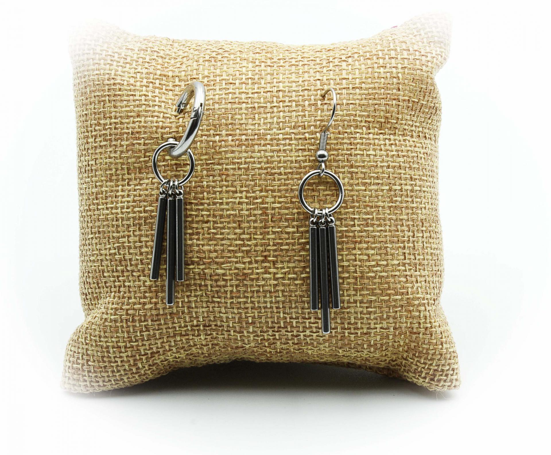 Punk Dangle Stick Titanium Steel Earrings - Customisable