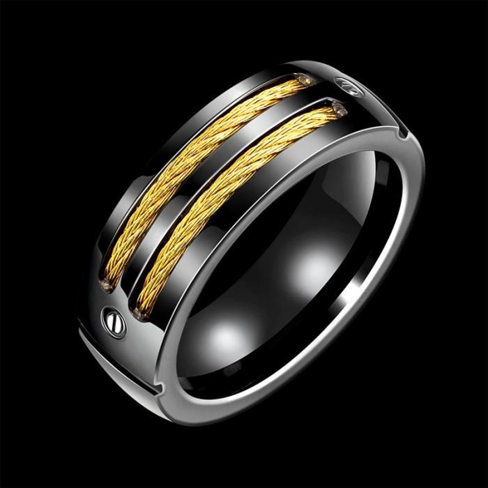 Titanium Ring - Cable & Screw Design - Unusual!