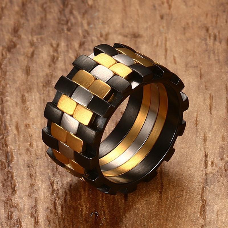3 Tone Stainless Steel Ring - Unique Design