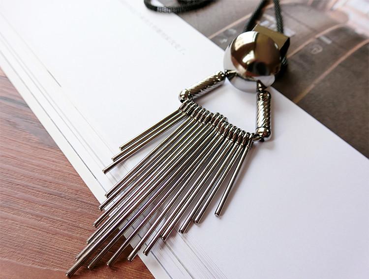 Punk Triangle Tassel Long Necklace