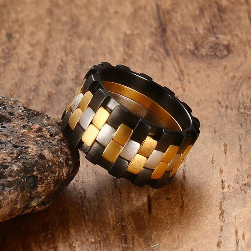 3 Tone Stainless Steel Ring - Unique Design