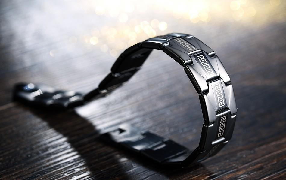 Sleek Black Stainless Steel Bracelet