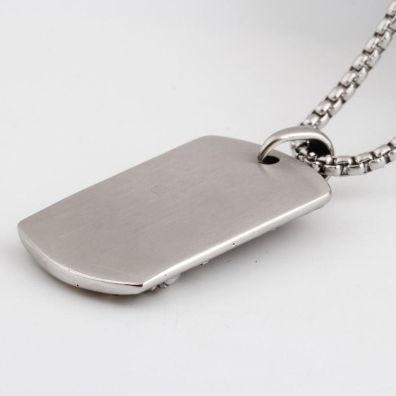 Skull Punk Tag Pendant - Stainless Steel