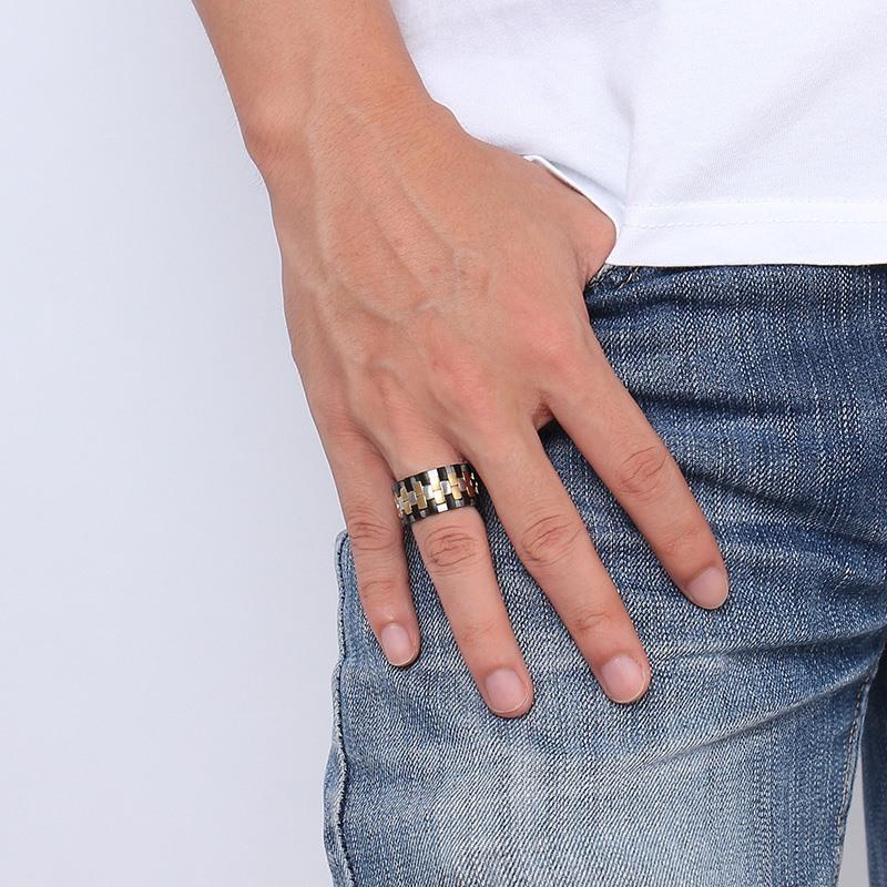 3 Tone Stainless Steel Ring - Unique Design