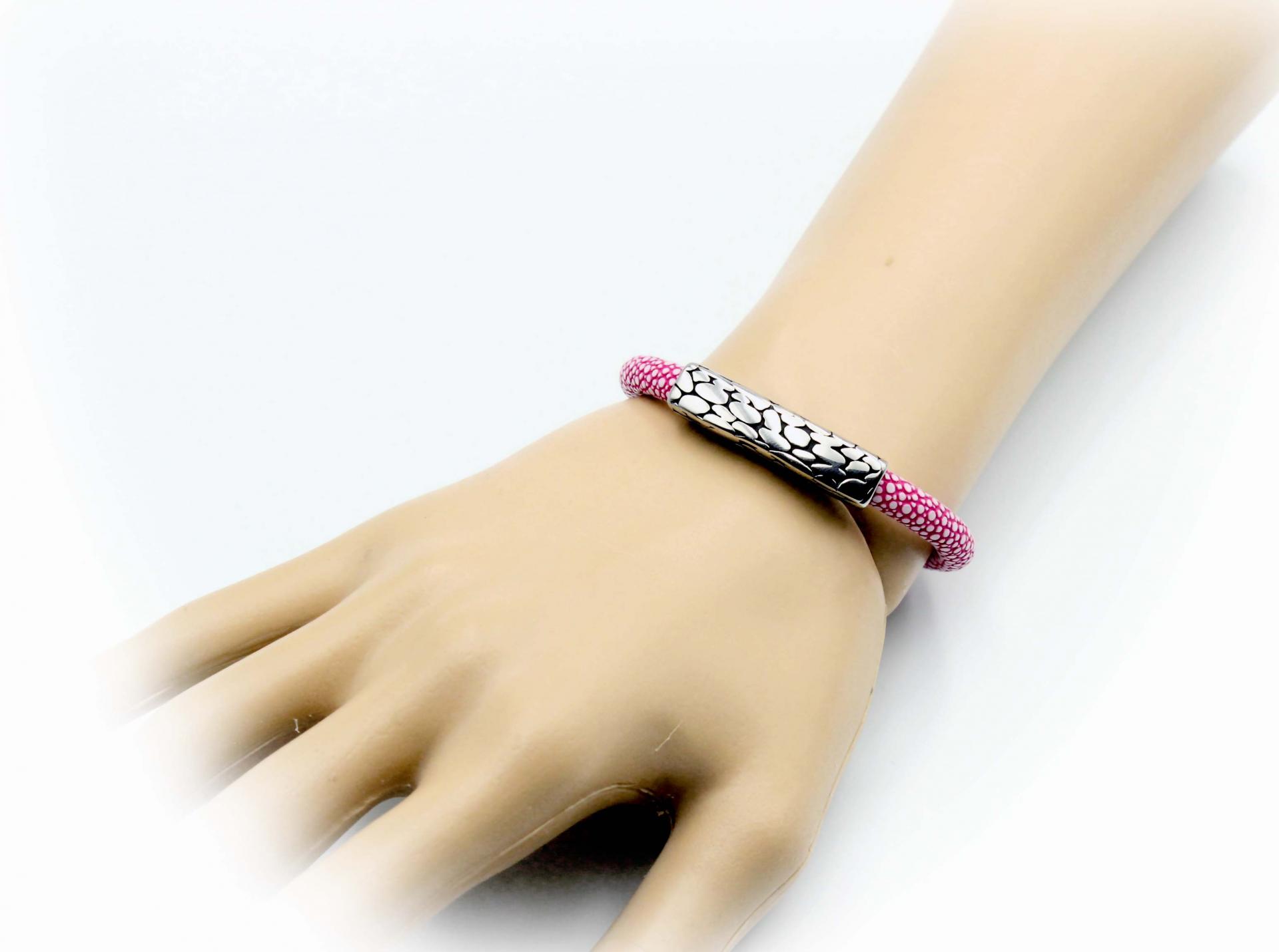 Pink Stingray and Crocodile Bracelet