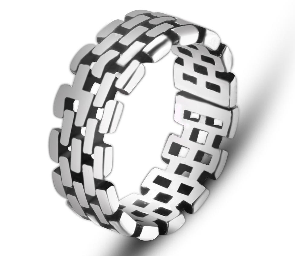 Adjustable Ring - Geometric Wall Design - Stainless Steel