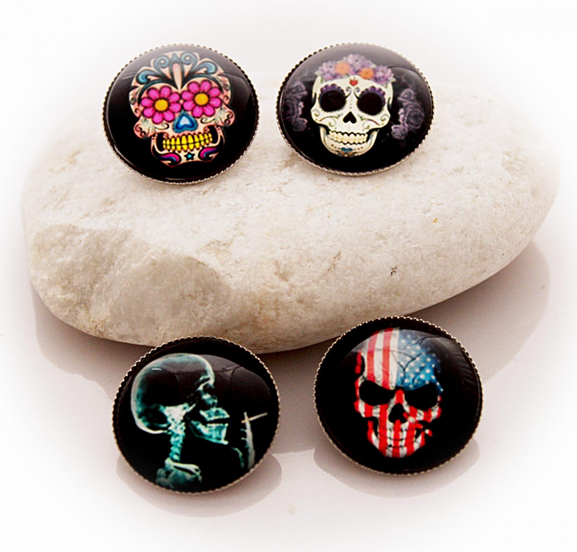 Skull - Glass Badges - Choice of 4