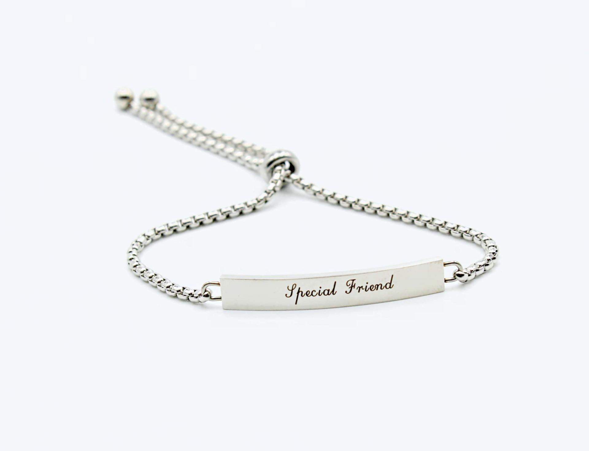 Special Friend Adjustable Stainless Steel Bracelet