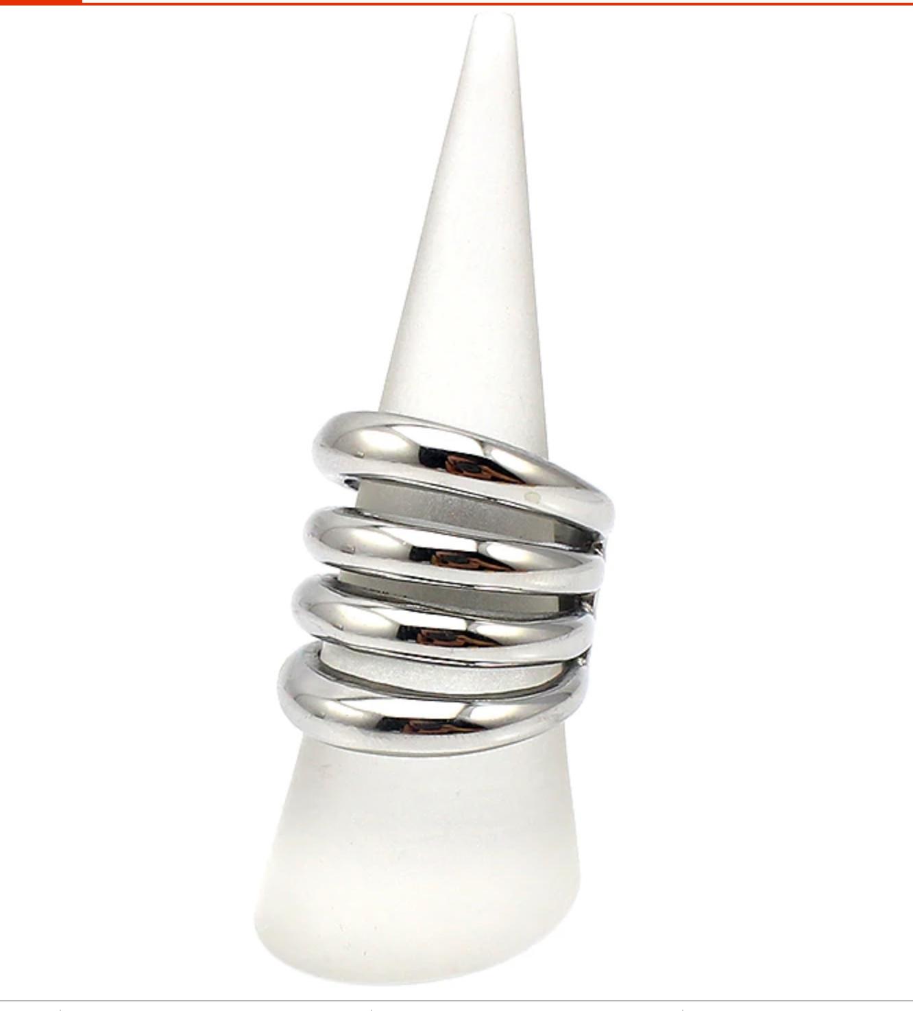Wide Punk Style Statement Ring - Stainless Steel