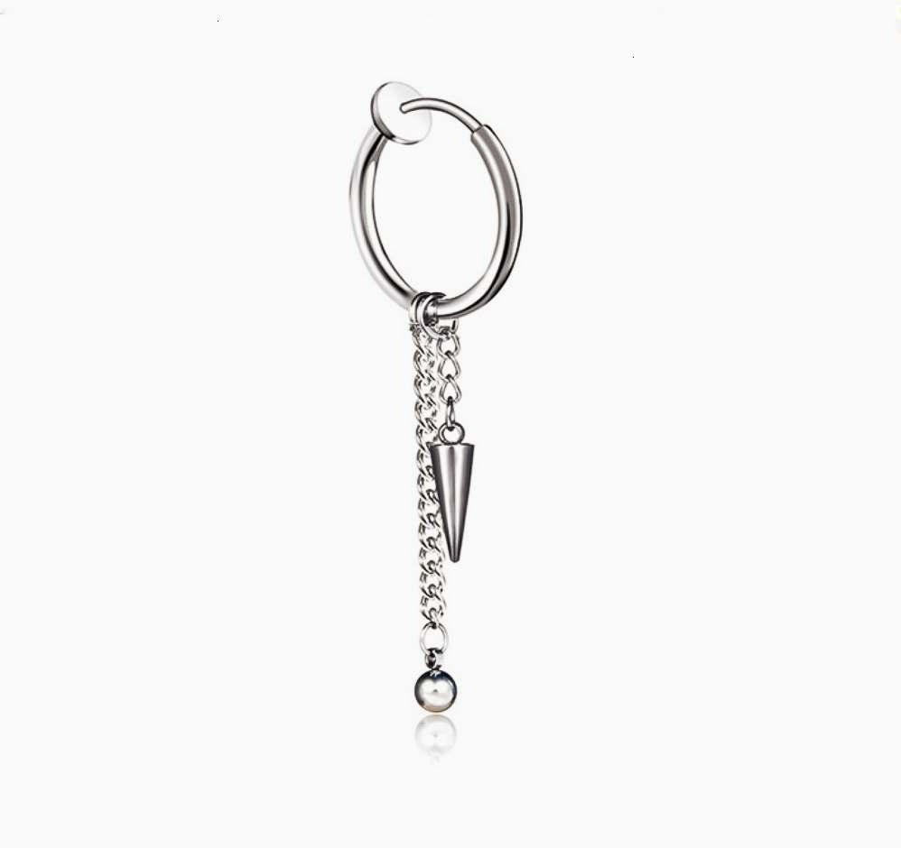 Clip On Dangle Drop Earrings Spike Ball Design
