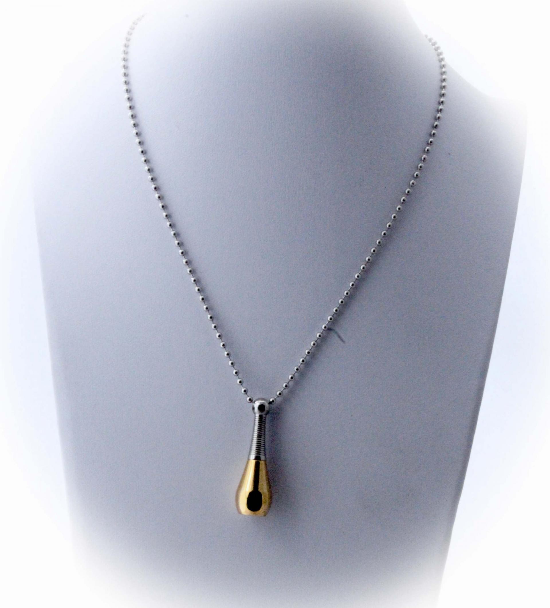 Bottle / Urn Pendant - Stainless steel - Ashes, essential oils & perfume