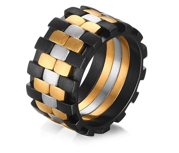 3 Tone Stainless Steel Ring - Unique Design