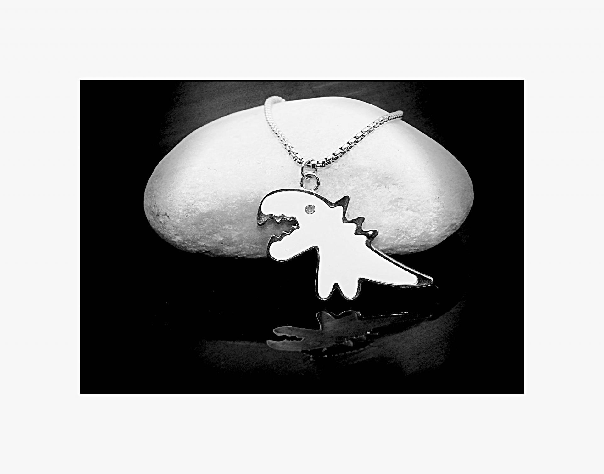 Dinosaur Enamel & Stainless Steel Pendant