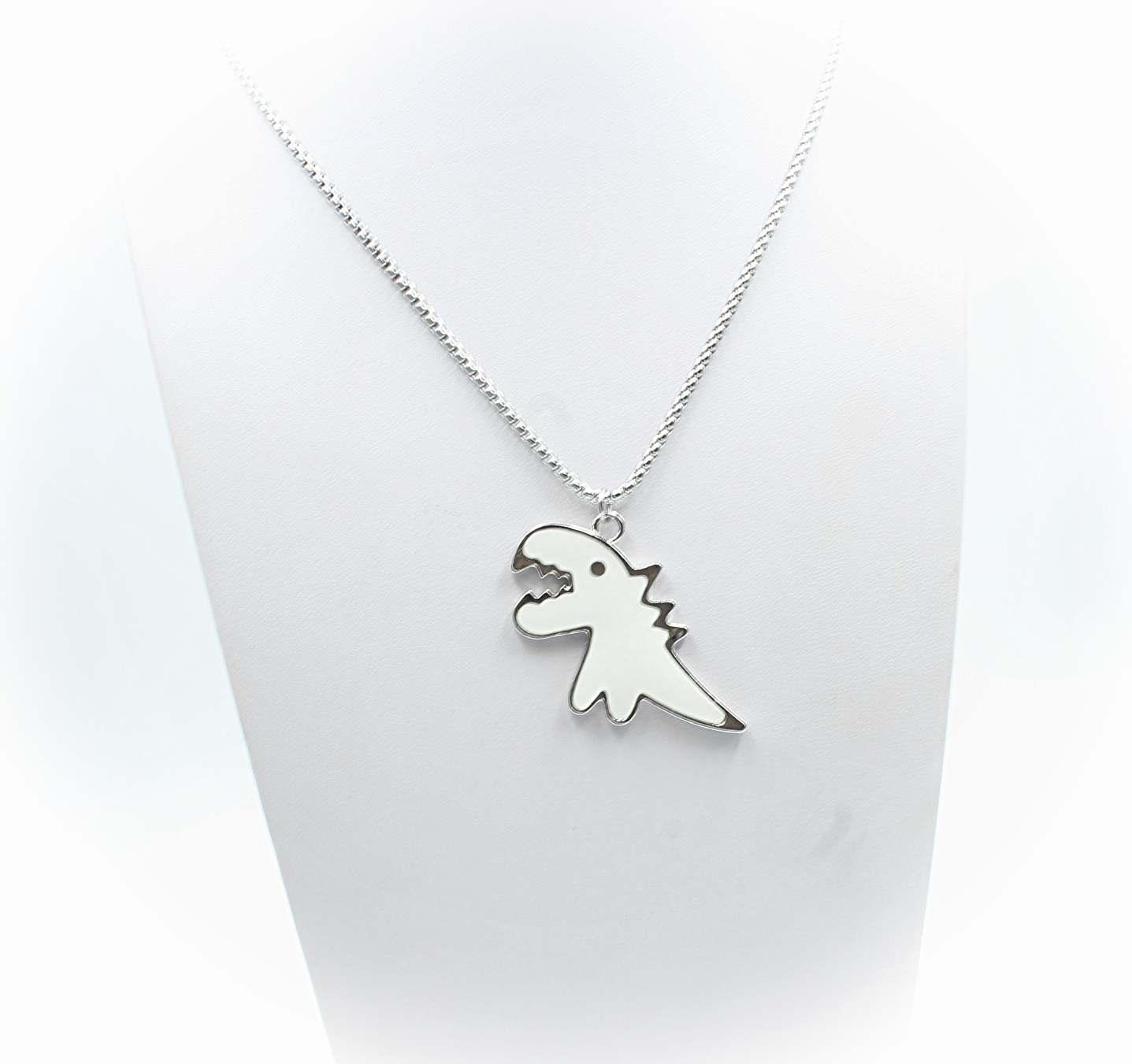 Dinosaur Enamel & Stainless Steel Pendant