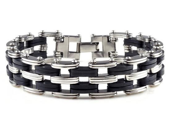 Stainless Steel & Silicone 5 Tier Bracelet